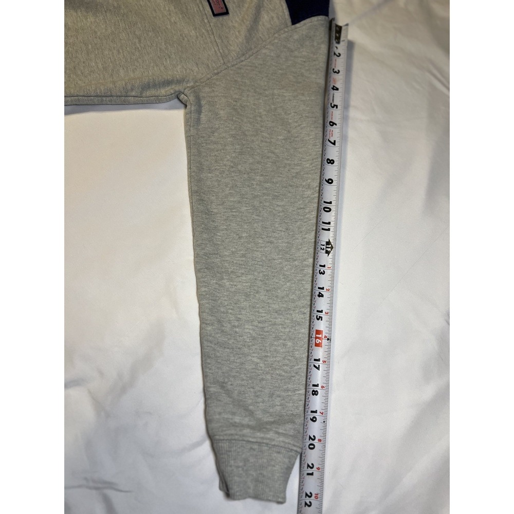 Vineyard Vines Sweater  Kids XL (18) Gray & Blue 1/4 Zip Pullover Preppy Casual - Picture 5 of 12